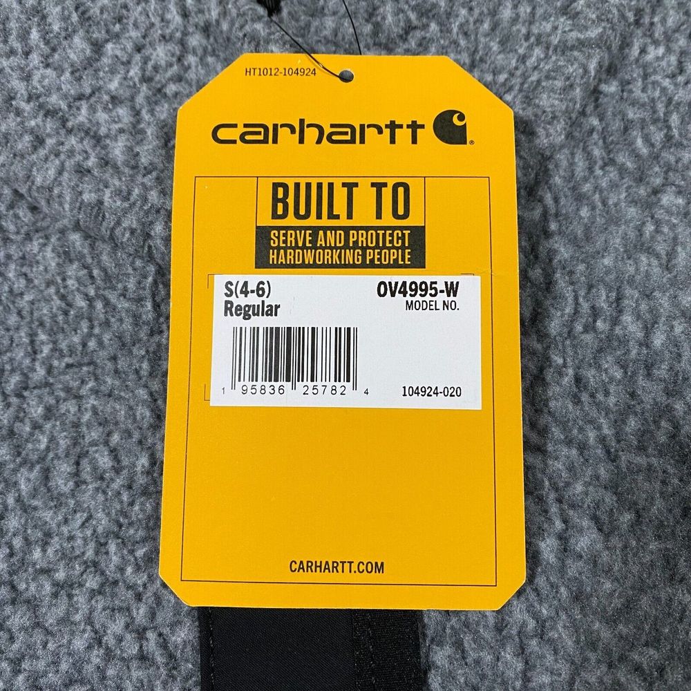 Carhartt Sherpa Fleece Snap Front Vest Womens Small S Relaxed Fit Gray Black NWT - Picture 12 of 16